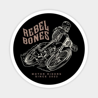 REBEL BONES - Front&Back - Skeleton Biker Magnet